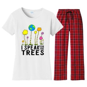 I Speak For Trees Earth Day Save Earth Inspiration hippie Women's Flannel Pajama Set