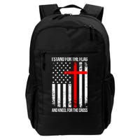 I Stand For The Flag And Kneel For The Cross Usa Flag Funny Gift Backpack