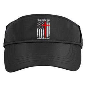 I Stand For The Flag And Kneel For The Cross Usa Flag Funny Gift Adult Drive Performance Visor