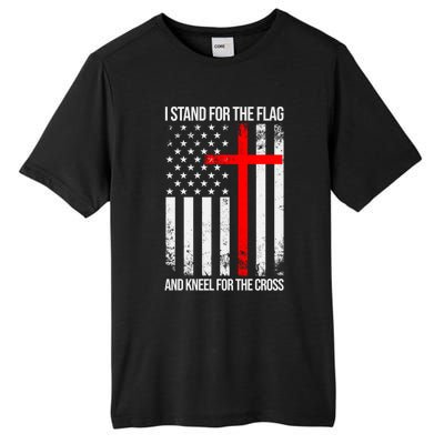 I Stand For The Flag And Kneel For The Cross Usa Flag Funny Gift Tall Fusion ChromaSoft Performance T-Shirt