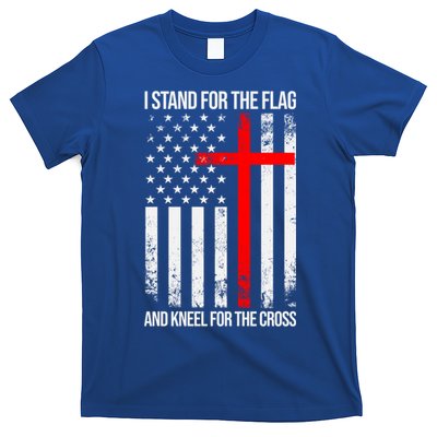 I Stand For The Flag And Kneel For The Cross Usa Flag Funny Gift T-Shirt