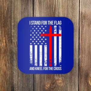 I Stand For The Flag And Kneel For The Cross Usa Flag Funny Gift Coaster