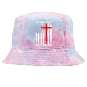 I Stand For The Flag And Kneel For The Cross Usa Flag Funny Gift Tie-Dyed Bucket Hat