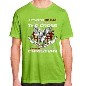 I Stand For Our Flag I Kneel For The Cross American Veterans Gift Adult ChromaSoft Performance T-Shirt