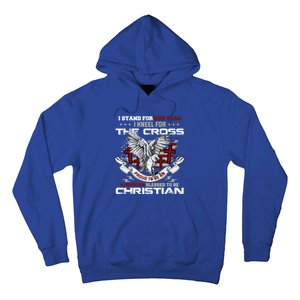 I Stand For Our Flag I Kneel For The Cross American Veterans Gift Hoodie