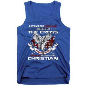 I Stand For Our Flag I Kneel For The Cross American Veterans Gift Tank Top