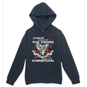 I Stand For Our Flag I Kneel For The Cross American Veterans Gift Urban Pullover Hoodie