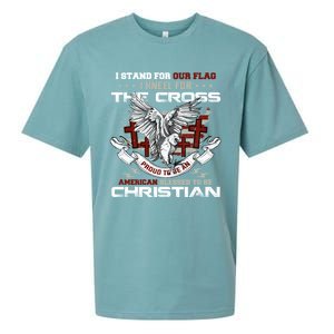 I Stand For Our Flag I Kneel For The Cross American Veterans Gift Sueded Cloud Jersey T-Shirt