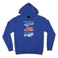 I Stand For The Flag And Kneel Before God America Flag Cross Meaningful Gift Tall Hoodie