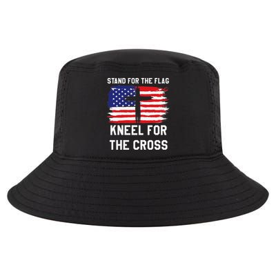I Stand For The Flag Kneel For The Cross Patriotic Christian Cool Comfort Performance Bucket Hat