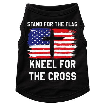 I Stand For The Flag Kneel For The Cross Patriotic Christian Doggie Tank