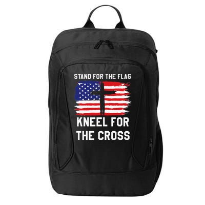 I Stand For The Flag Kneel For The Cross Patriotic Christian City Backpack