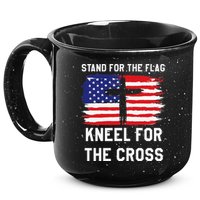 I Stand For The Flag Kneel For The Cross Patriotic Christian 15oz Campfire Ceramic Mug