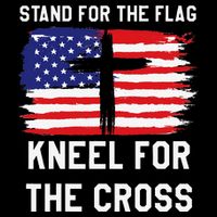 I Stand For The Flag Kneel For The Cross Patriotic Christian 16 in Basic Backpack