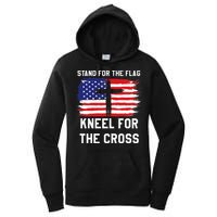I Stand For The Flag Kneel For The Cross Patriotic Christian Women's Pullover Hoodie