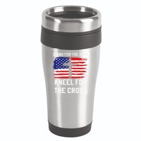 I Stand For The Flag Kneel For The Cross Patriotic Christian 16oz Travel Tumbler