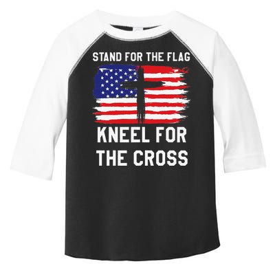 I Stand For The Flag Kneel For The Cross Patriotic Christian Toddler Fine Jersey T-Shirt