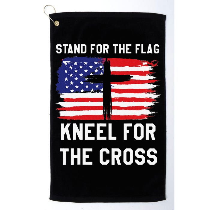 I Stand For The Flag Kneel For The Cross Patriotic Christian Golf Towel