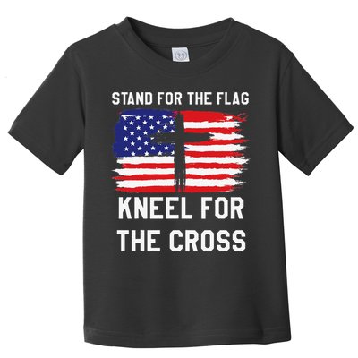 I Stand For The Flag Kneel For The Cross Patriotic Christian Toddler T-Shirt