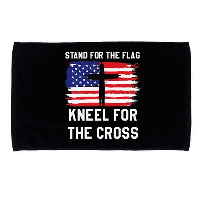 I Stand For The Flag Kneel For The Cross Patriotic Christian Microfiber Hand Towel