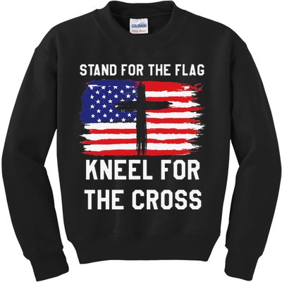 I Stand For The Flag Kneel For The Cross Patriotic Christian Kids Sweatshirt