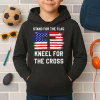 I Stand For The Flag Kneel For The Cross Patriotic Christian Kids Hoodie