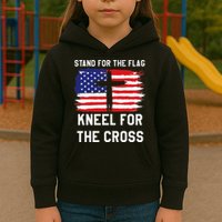 I Stand For The Flag Kneel For The Cross Patriotic Christian Kids Hoodie