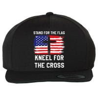 I Stand For The Flag Kneel For The Cross Patriotic Christian Wool Snapback Cap