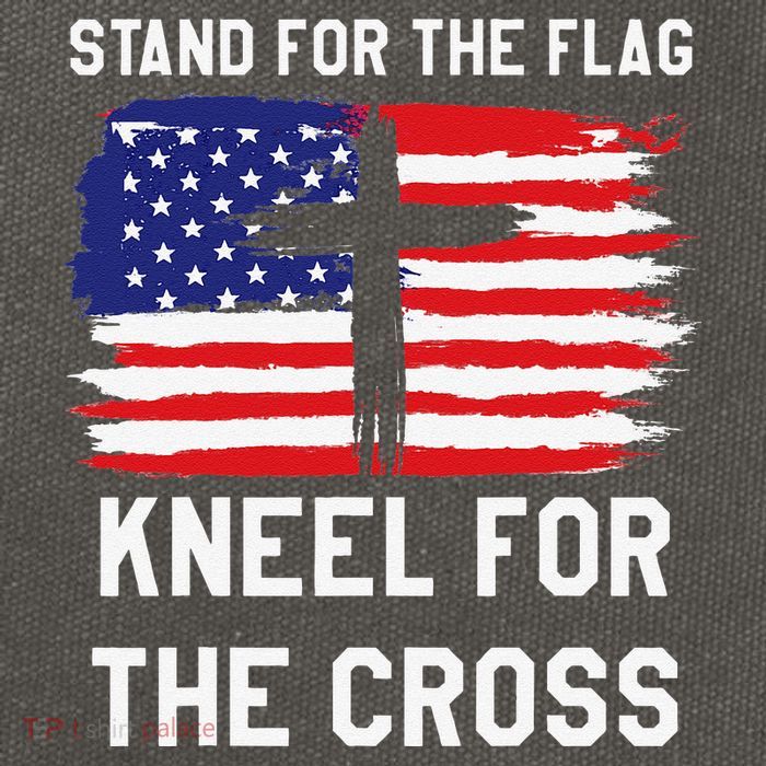 I Stand For The Flag Kneel For The Cross Patriotic Christian Cotton Canvas Backpack