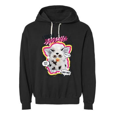 I Speak Furbish! Snowball Retro Vibes Big Chest Garment-Dyed Fleece Hoodie