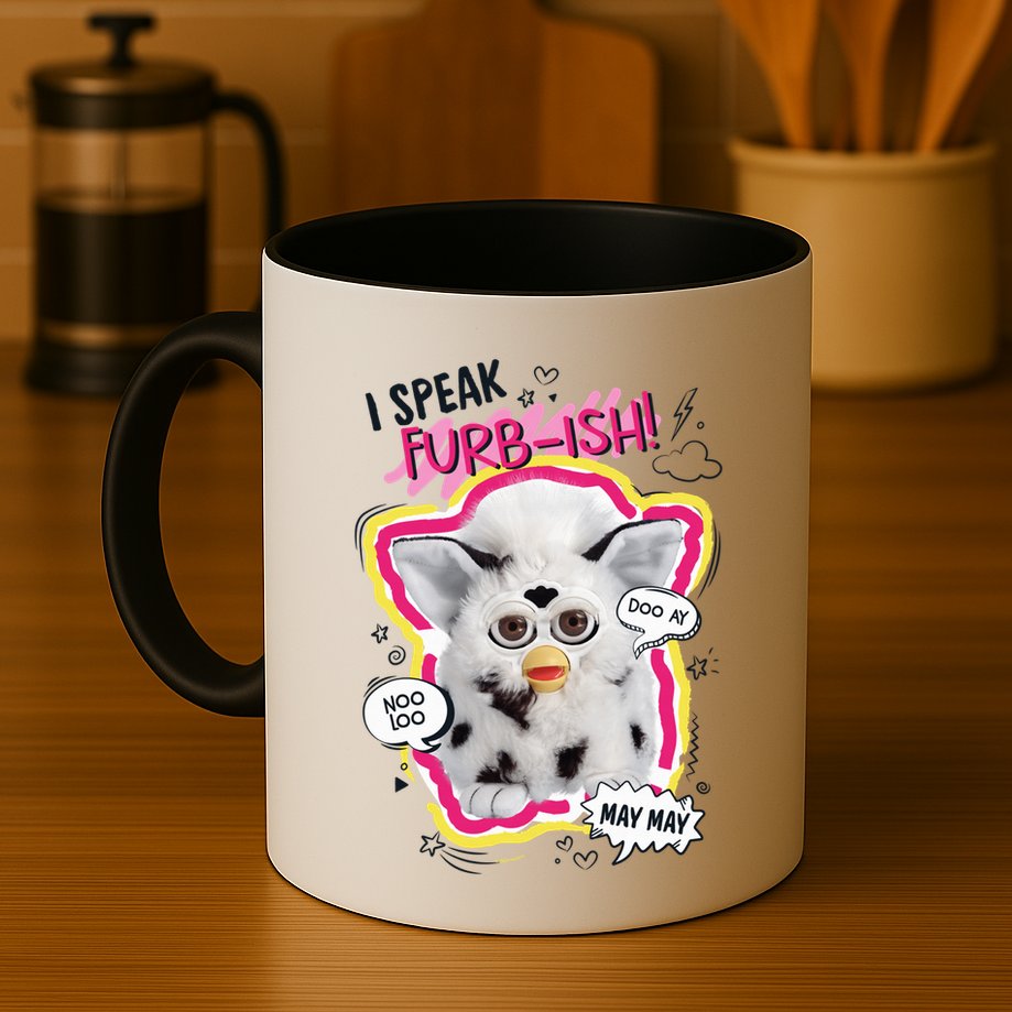 I Speak Furbish! Snowball Retro Vibes Big Chest Mug