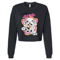 I Speak Furbish! Snowball Retro Vibes Big Chest Cropped Pullover Crew