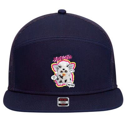 I Speak Furbish! Snowball Retro Vibes Big Chest 7 Panel Mesh Trucker Snapback Hat