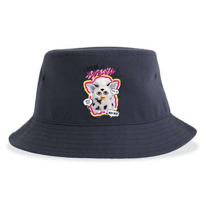 I Speak Furbish! Snowball Retro Vibes Big Chest Sustainable Bucket Hat