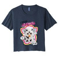 I Speak Furbish! Snowball Retro Vibes Big Chest Women's Crop Top Tee
