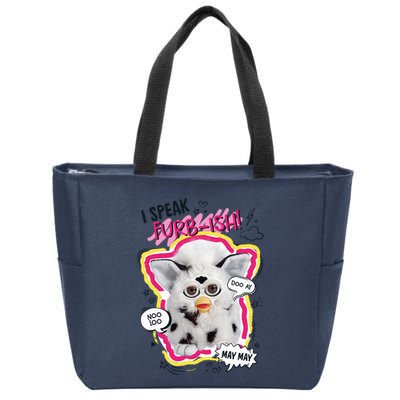 I Speak Furbish! Snowball Retro Vibes Big Chest Zip Tote Bag