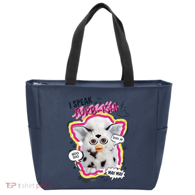 I Speak Furbish! Snowball Retro Vibes Big Chest Zip Tote Bag