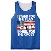 I Stand For The Flag I Kneel For The Cross Usa Patriotic Funny Gift Mesh Reversible Basketball Jersey Tank