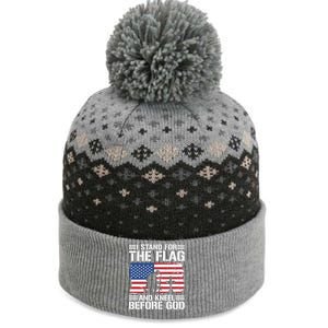 I Stand For The Flag And Kneel Before God Cool Gift The Baniff Cuffed Pom Beanie