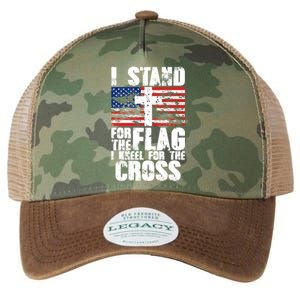 I Stand For The National Anthem Cross Us Flag Funny Gift Legacy Tie Dye Trucker Hat