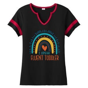 I Speak Fluent Toddler Funny Ladies Halftime Notch Neck Tee