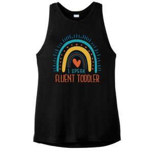 I Speak Fluent Toddler Funny Ladies PosiCharge Tri-Blend Wicking Tank