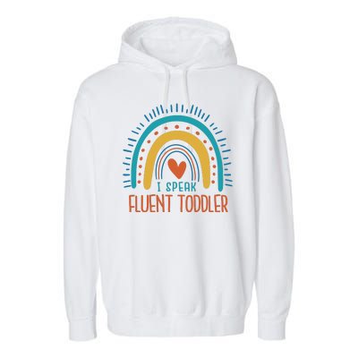 I Speak Fluent Toddler Funny Garment-Dyed Fleece Hoodie