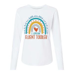 I Speak Fluent Toddler Funny Womens Cotton Relaxed Long Sleeve T-Shirt