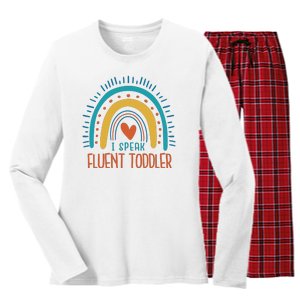 I Speak Fluent Toddler Funny Women's Long Sleeve Flannel Pajama Set 