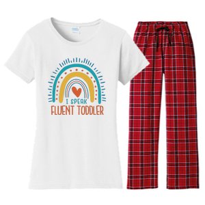 I Speak Fluent Toddler Funny Women's Flannel Pajama Set