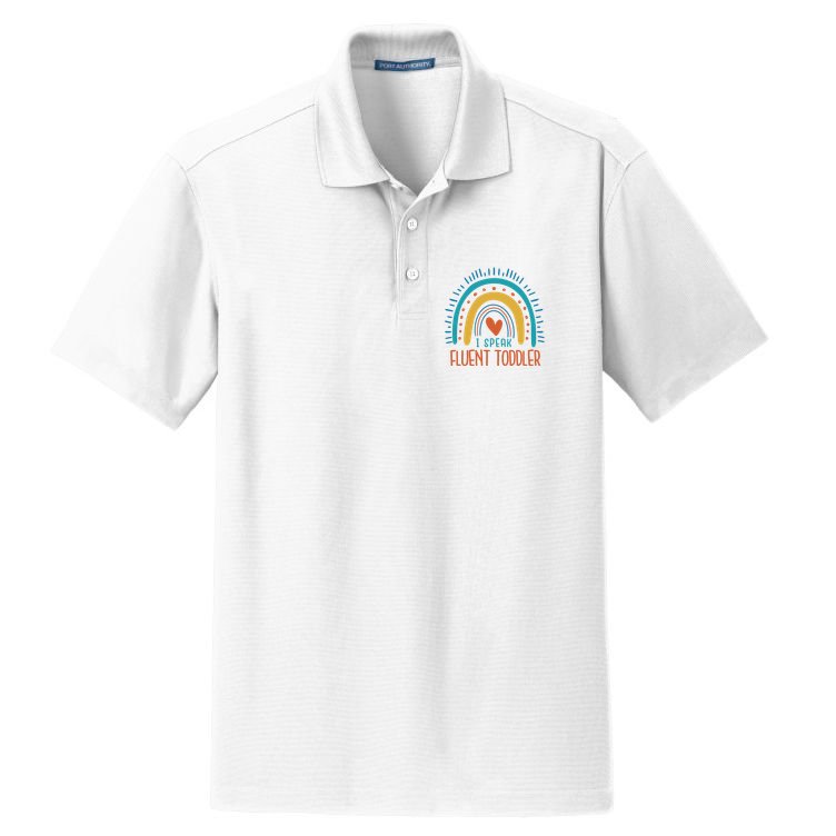 I Speak Fluent Toddler Funny Dry Zone Grid Polo