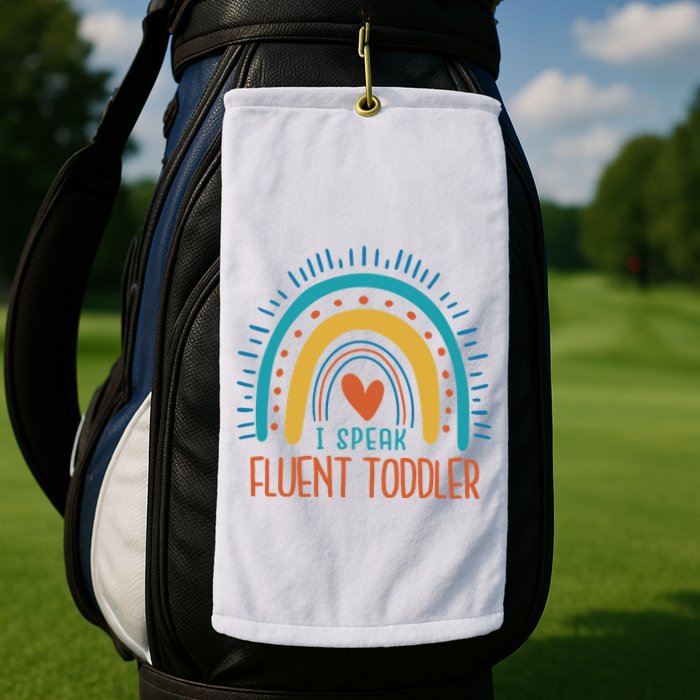 I Speak Fluent Toddler Funny Golf Towel