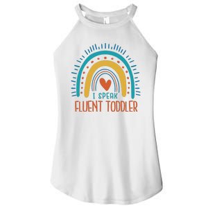 I Speak Fluent Toddler Funny Women's Perfect Tri Rocker Tank