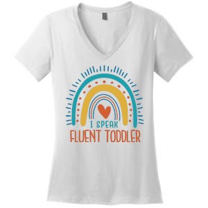 I Speak Fluent Toddler Funny Women's V-Neck T-Shirt